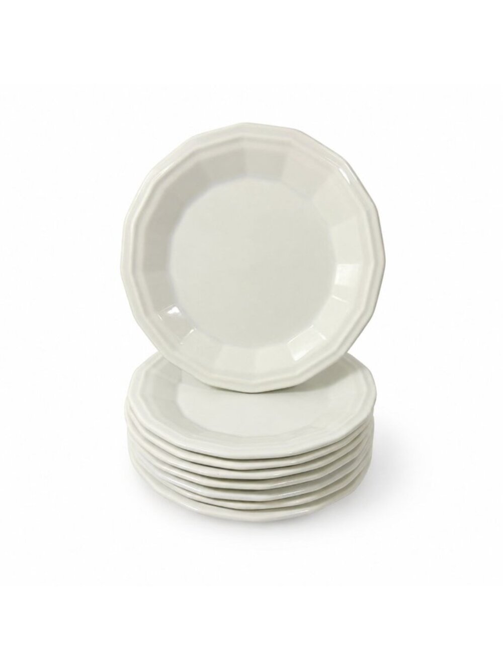 Ironstone Bread and Butter Plates Homer Laughlin White Dover Set 8 Stoneware Tra